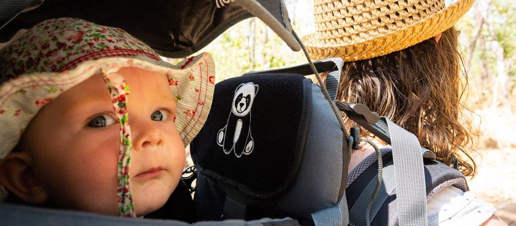 Panda child carrier trail hiking australia