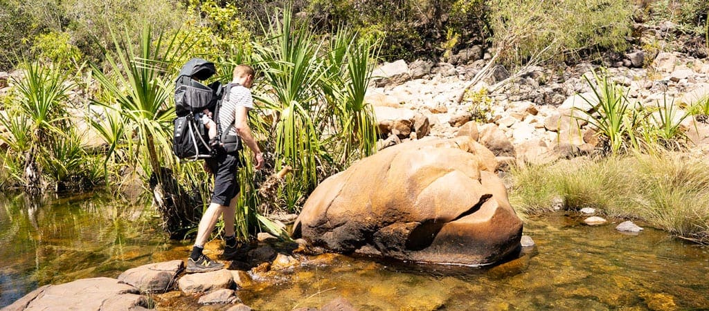 Panda child carrier trail hiking australia