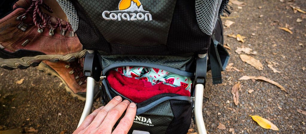 Panda child carrier trail hiking australia
