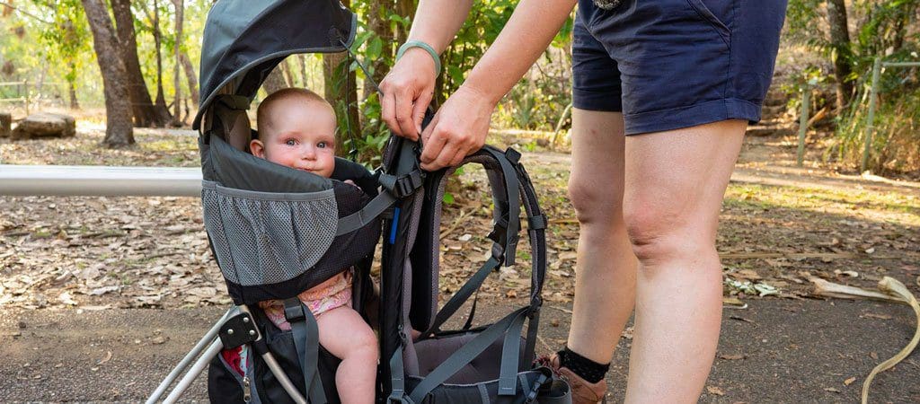 Panda child carrier trail hiking australia
