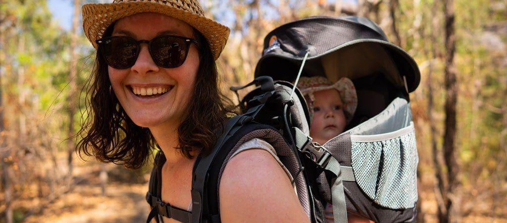 Panda child carrier trail hiking australia