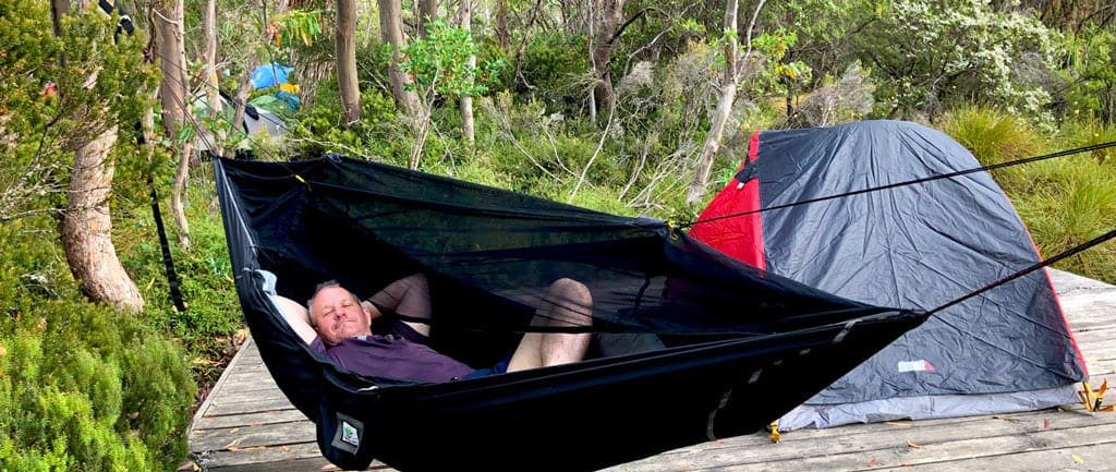 Hammock camping trail hiking australia