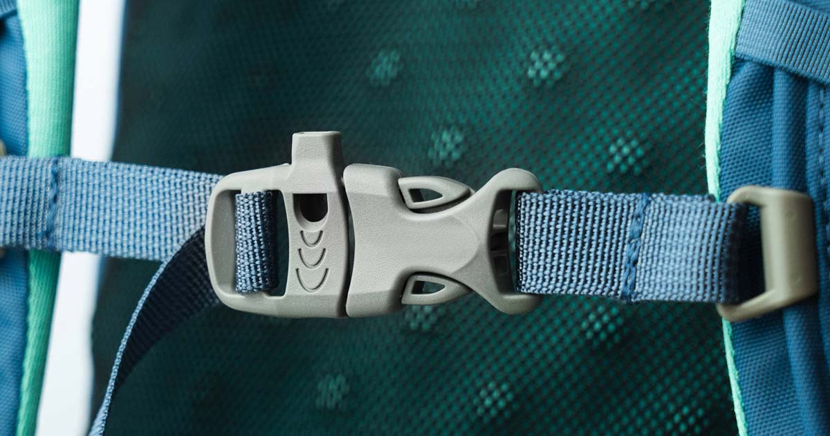 Signalling for Help When Lost or Injured on a Hike Emergency whistle on pack strap