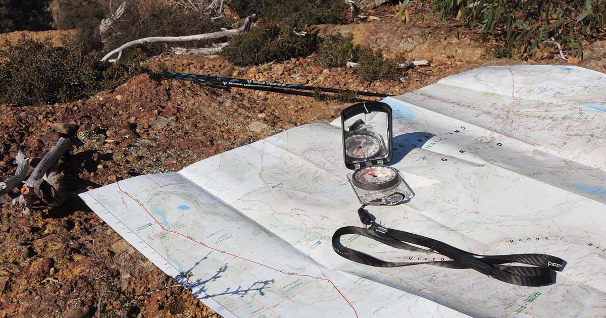 Improve trail navigation with rogaining Rogaining compass and map