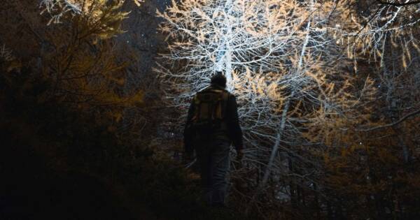 Hiking with a torch