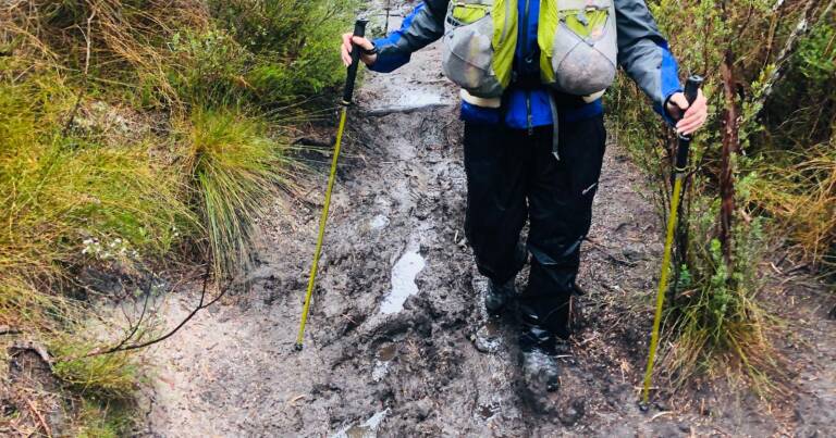 How to hike on muddy trails