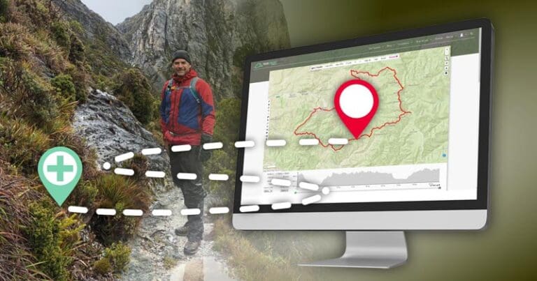Image of computer with route planning software