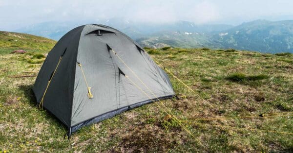 Guy ropes and hiking tents