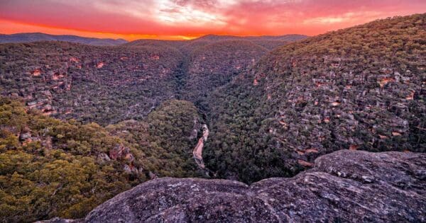 Sunset over wollemi natinal park