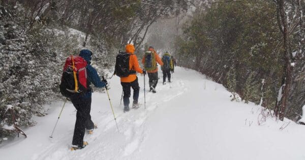 Hiking in winter