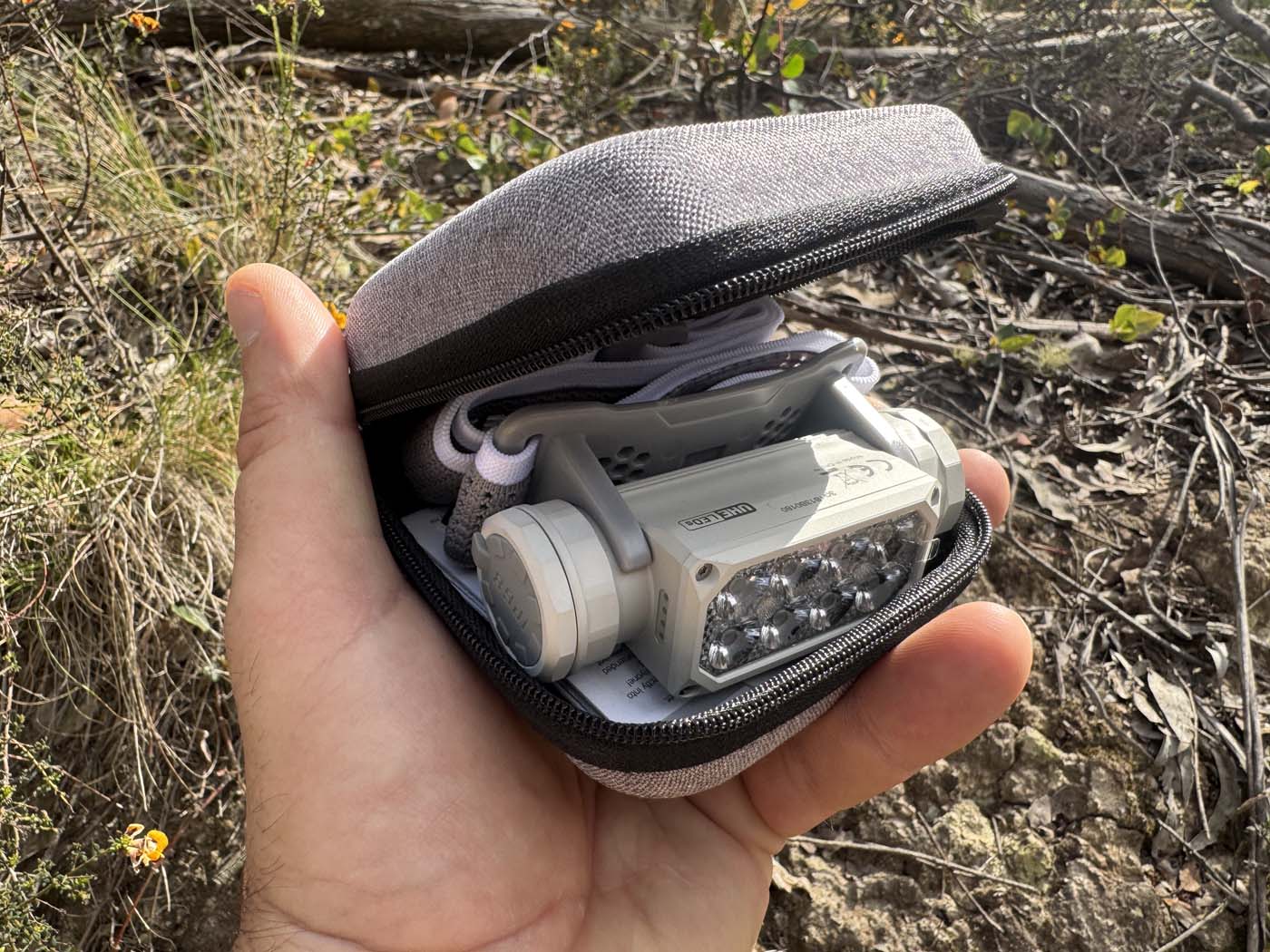 The hc65 uhe packed neatly inside its protective hard case.