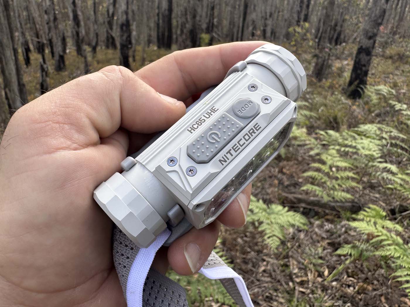 Side profile of the hc65 uhe with mode and power buttons.