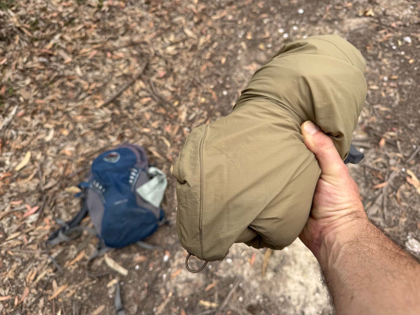 The hotham packs down small for easy storage on the trail.