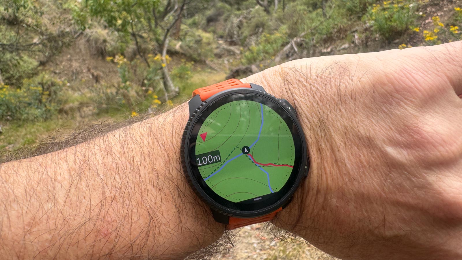 Using offline maps and on-watch navigation with the suunto vertical 2 on the trail.