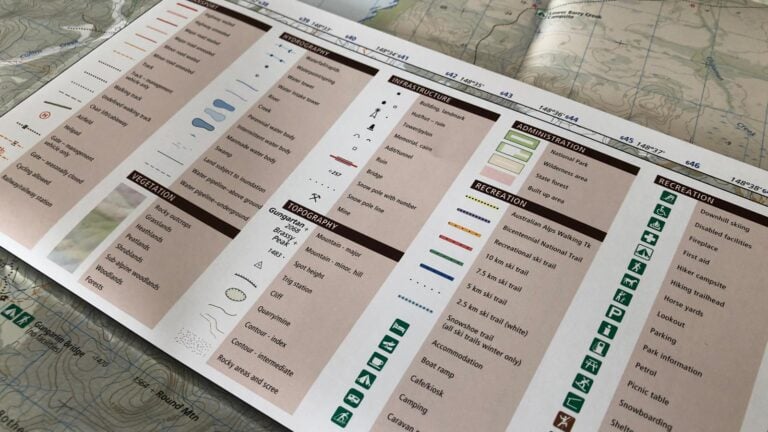 Reading map legends on australian topographic maps
