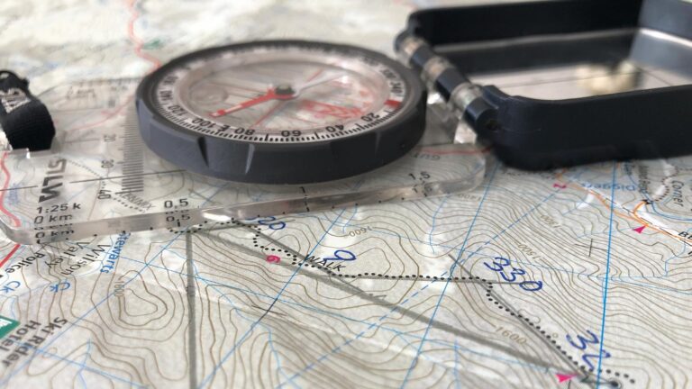 Taking a bearing from a map