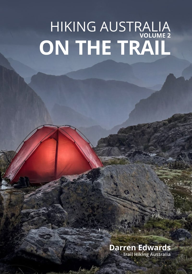 Hike Planning Checklist - Trail Hiking Australia Alpine campsite with glowing red tent at dusk