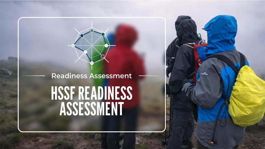 HSSF-Readiness-Assessment Hssf readiness assessment graphic over hikers in misty alpine conditions